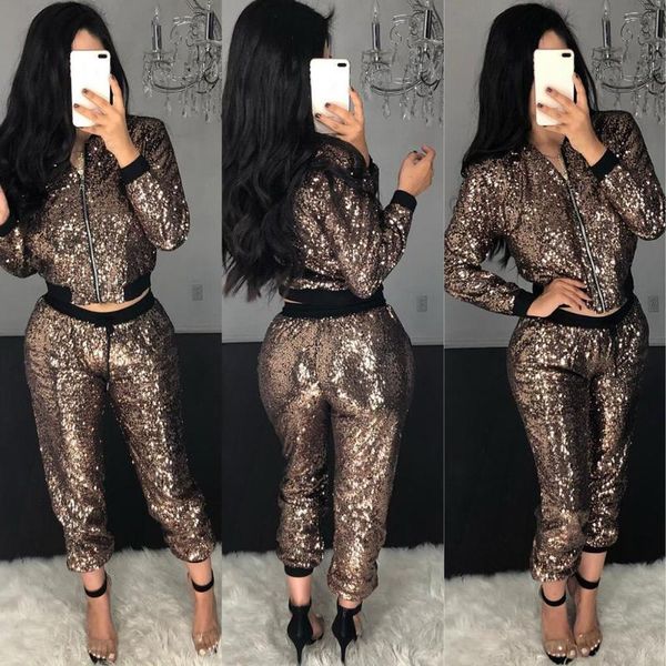 two piece dress women fashion sequined sets autumn winter girls zipper cropped jacket sweatpants outfits casual female fitness workout set d, White
two piece dress women fashion sequined sets autumn winter girls zipper cropped jacket sweatpants outfits casual female fitness workout set d, White