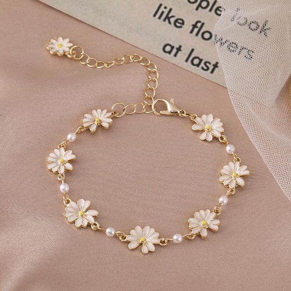 link, chain ioy irene fashion cute romantic white flowers pearl chrysanthemum bracelets for women elegant temperament jewelry accessories, Black
link, chain ioy irene fashion cute romantic white flowers pearl chrysanthemum bracelets for women elegant temperament jewelry accessories, Black