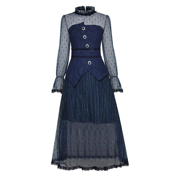 casual dresses crochet frills ruffled collar flared sleeves buttons lace peplum spotted mesh elegant navy blue spring fashion, Black;gray
casual dresses crochet frills ruffled collar flared sleeves buttons lace peplum spotted mesh elegant navy blue spring fashion, Black;gray