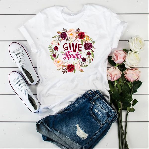women lady t shirt give thanks flower print tshirt ladies short sleeve loose tee shirt women female clothes graphic t shirt, White
women lady t shirt give thanks flower print tshirt ladies short sleeve loose tee shirt women female clothes graphic t shirt, White