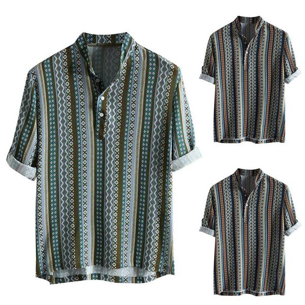 men's casual shirts fashion ethnic style loose short-sleeved blouse lapel striped button beach baggy camisa masculina#g3, White;black
men's casual shirts fashion ethnic style loose short-sleeved blouse lapel striped button beach baggy camisa masculina#g3, White;black