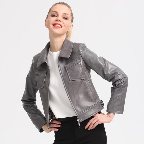 women's leather & faux shzq korean women in small clothes 2021 spring and autumn snow sheep skin coat short slim motorcycle, Black
women's leather & faux shzq korean women in small clothes 2021 spring and autumn snow sheep skin coat short slim motorcycle, Black