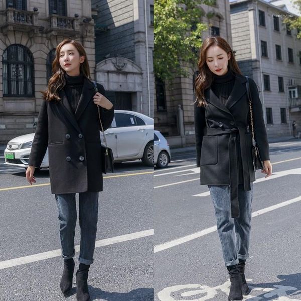 long season double cashmere coat whom the 2021 temperament of qiu dong han edition black wool cloth women's & blends
long season double cashmere coat whom the 2021 temperament of qiu dong han edition black wool cloth women's & blends