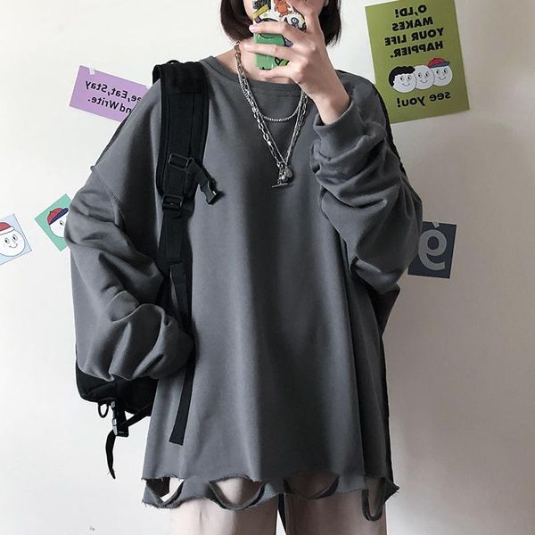 women's hoodies & sweatshirts autumn korea chic harajuku street hip hop retro solid hole sweatshirt women fashion loose casual female, Black
women's hoodies & sweatshirts autumn korea chic harajuku street hip hop retro solid hole sweatshirt women fashion loose casual female, Black