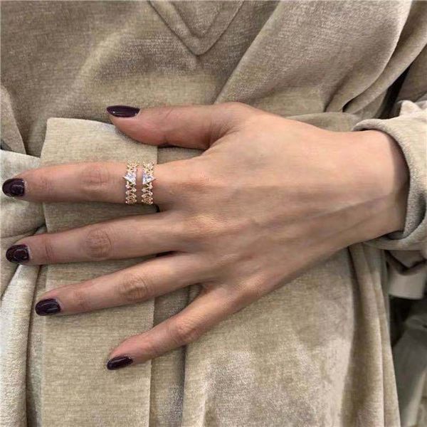 hbp fashion korean landlady's same rose gold double layer triangle hollow out wide zircon open index finger ring, Silver
hbp fashion korean landlady's same rose gold double layer triangle hollow out wide zircon open index finger ring, Silver