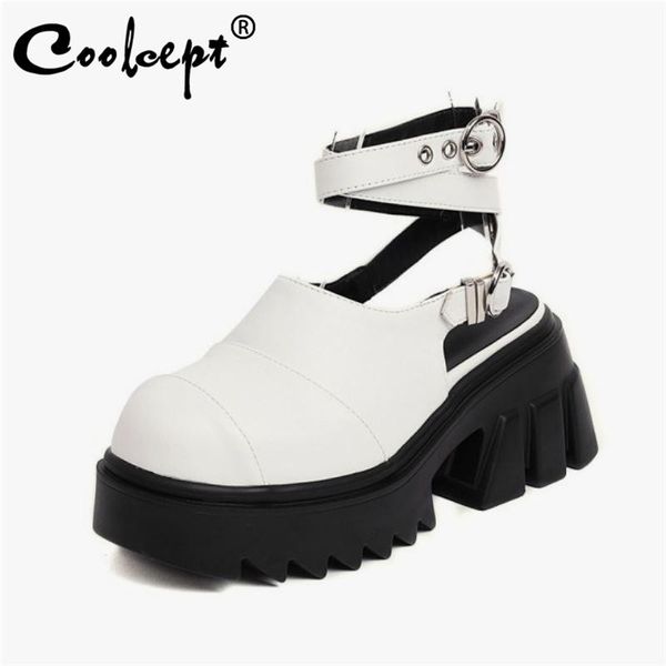 sandals coolcept women fashion round toe thick bottom high heels buckle strap slingback punk style cool ladies size 35-43, Black
sandals coolcept women fashion round toe thick bottom high heels buckle strap slingback punk style cool ladies size 35-43, Black