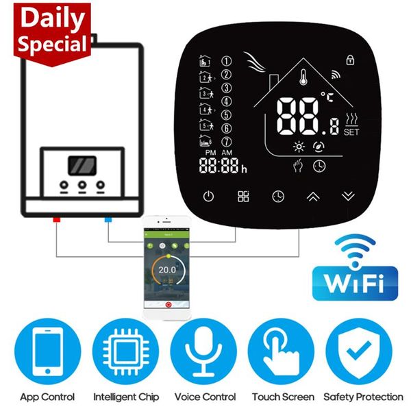 smart home control wifi thermostat temperature controller for water/electric floor heating water boiler touchscreen
smart home control wifi thermostat temperature controller for water/electric floor heating water boiler touchscreen