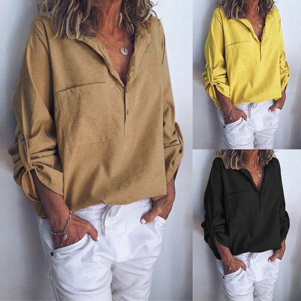 women blouses 2021 fashion long sleeve turn down collar office shirt blouse solid shirts casual plus size blusas femininas, White
women blouses 2021 fashion long sleeve turn down collar office shirt blouse solid shirts casual plus size blusas femininas, White