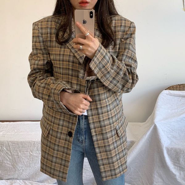 2021 new blazer xadrez primavera-outono ternos do vintage jaquetas senhoras de escritrio chique fino blazers meninas s definir, White;black
2021 new blazer xadrez primavera-outono ternos do vintage jaquetas senhoras de escritrio chique fino blazers meninas s definir, White;black