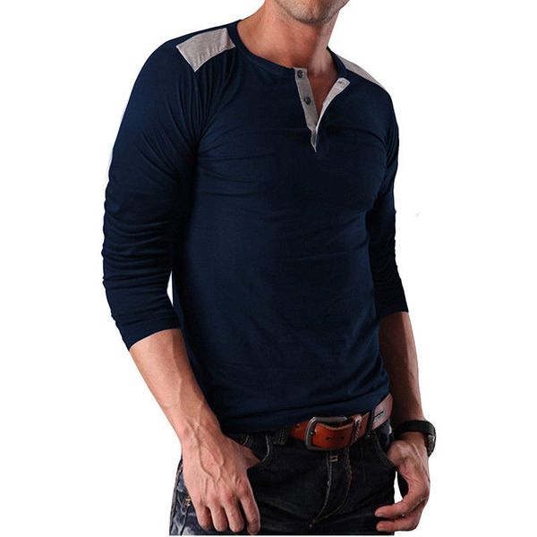 2018 new style fashion mens slim fit long sleeve patchwork tee shirts casual button t-shirt, Black;blue
2018 new style fashion mens slim fit long sleeve patchwork tee shirts casual button t-shirt, Black;blue