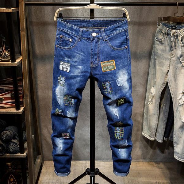 men's jeans for men slim denim trousers biker male straight casual designer ripped comfortable advanced fashion, Blue
men's jeans for men slim denim trousers biker male straight casual designer ripped comfortable advanced fashion, Blue