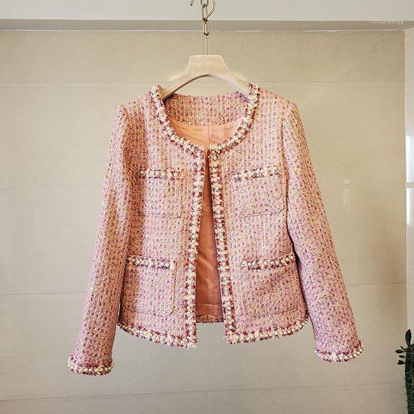 women's jackets pink tweed coat women o-neck long sleeve vintage harajuku woolen outwear luxury autumn winter pearls beading c733, Black;brown
women's jackets pink tweed coat women o-neck long sleeve vintage harajuku woolen outwear luxury autumn winter pearls beading c733, Black;brown
