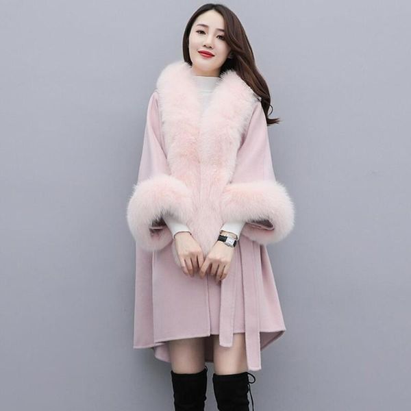 women's wool & blends autumn winter big fur collar cashmere outerwear women elegant temperament thick warm woolen coat with belt s1749, Black
women's wool & blends autumn winter big fur collar cashmere outerwear women elegant temperament thick warm woolen coat with belt s1749, Black