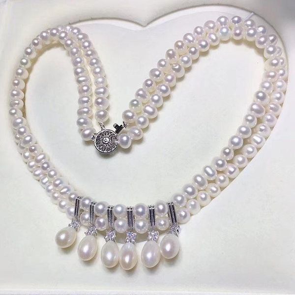 chokers habitoo elegant luster 2 strand 7-8mm white freshwater pearl drop cubic zircon pendant choker necklace for women fashion jewelry, Golden;silver
chokers habitoo elegant luster 2 strand 7-8mm white freshwater pearl drop cubic zircon pendant choker necklace for women fashion jewelry, Golden;silver