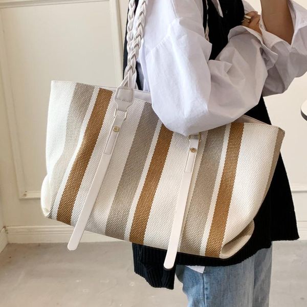evening bags casual canvas shoulder bag 2021 women brand big capacity stripe shopper female travel handbag handle tote sac
evening bags casual canvas shoulder bag 2021 women brand big capacity stripe shopper female travel handbag handle tote sac