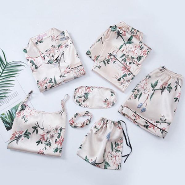 pajama set women print pyjamas 7 pieces/set long shirt pants stitch lingerie 2020 fashion sleepwear, Black;red
pajama set women print pyjamas 7 pieces/set long shirt pants stitch lingerie 2020 fashion sleepwear, Black;red