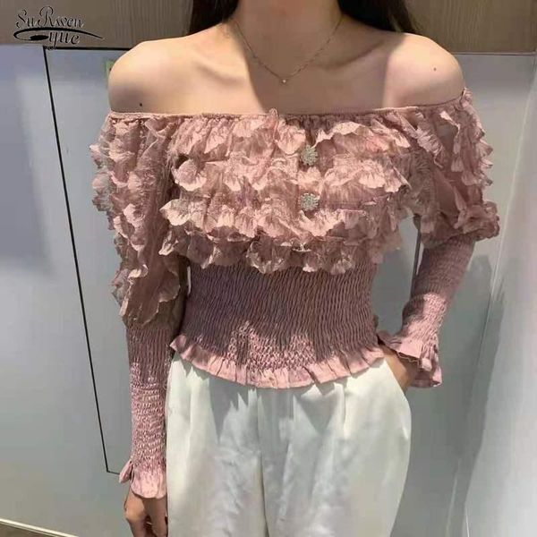 women's blouses & shirts 2021 autumn slash-neck collar long-sleeved super fairy wood ear side waist thin pleated small shirt 15607, White
women's blouses & shirts 2021 autumn slash-neck collar long-sleeved super fairy wood ear side waist thin pleated small shirt 15607, White