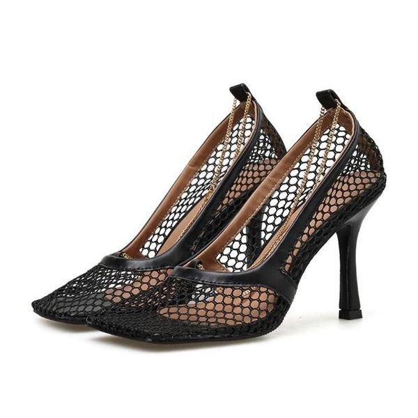 dress shoes bzbfsky summer autumn mesh pumps sandals female square toe high heel chain stiletto hollow party 7cm 9cm, Black
dress shoes bzbfsky summer autumn mesh pumps sandals female square toe high heel chain stiletto hollow party 7cm 9cm, Black
