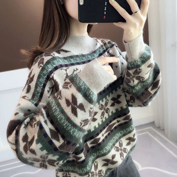 loose lazy sweater women's thickened half high collar base shirt with 2021 new style in autumn and winter, White;black
loose lazy sweater women's thickened half high collar base shirt with 2021 new style in autumn and winter, White;black