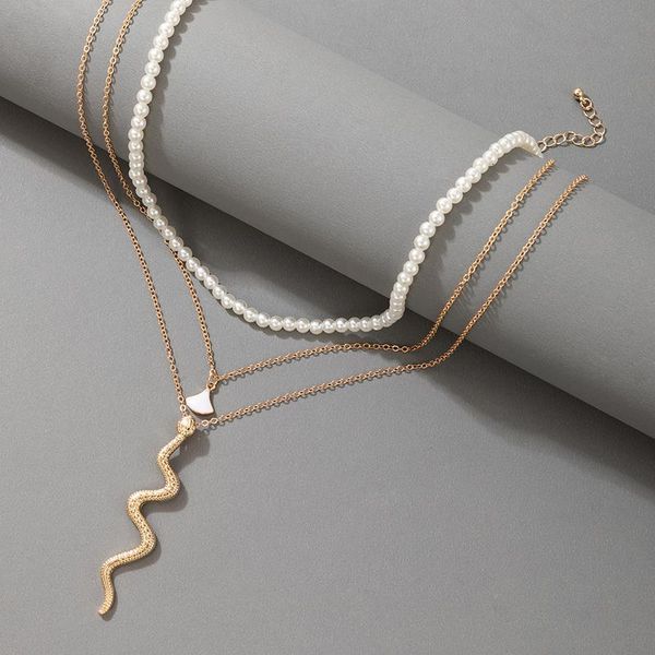 pendant necklaces huatang boho snake necklace for women girls multi-layer pearl gold color choker statement jewelry wedding 18426, Silver
pendant necklaces huatang boho snake necklace for women girls multi-layer pearl gold color choker statement jewelry wedding 18426, Silver
