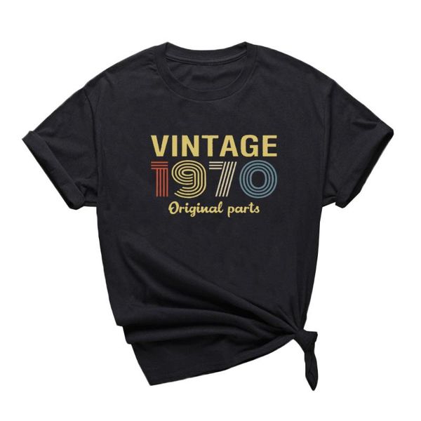 women's t-shirt vintage 1970 original parts t shirt women 50th birthday gift tshirt cotton graphic tee black camisetas mujer, White
women's t-shirt vintage 1970 original parts t shirt women 50th birthday gift tshirt cotton graphic tee black camisetas mujer, White