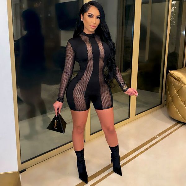 black mesh patchwork long sleeve bodycon rompers womens jumpsuit clubwear transparent one piece outfits, Black;white
black mesh patchwork long sleeve bodycon rompers womens jumpsuit clubwear transparent one piece outfits, Black;white