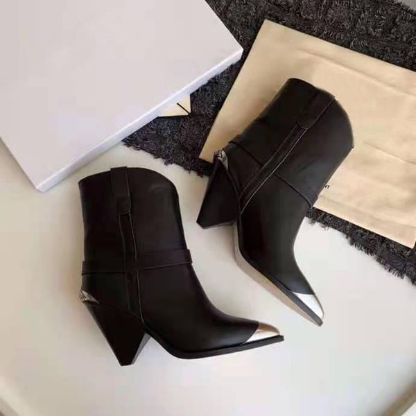 boots women's shoes paris lamsy ankle black genuine leather western metal toe conical heel fashion
boots women's shoes paris lamsy ankle black genuine leather western metal toe conical heel fashion