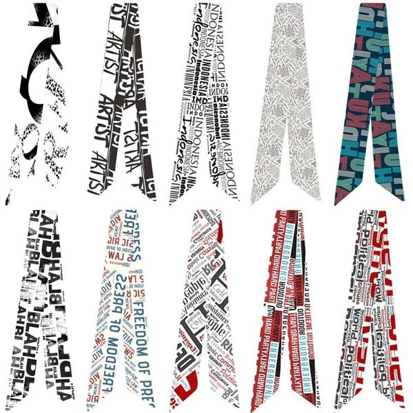 scarves 2021 women fashion literary letter pattern printing variety bag handle tie wrap silk scarf small, Blue;gray
scarves 2021 women fashion literary letter pattern printing variety bag handle tie wrap silk scarf small, Blue;gray