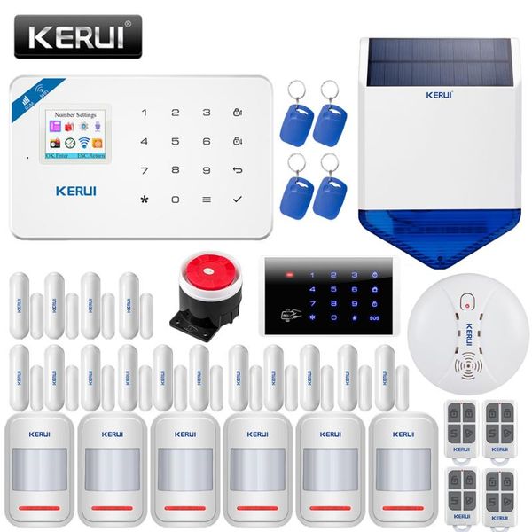 alarm systems kerui w18 kit wifi gsm home security wireless system with pir motion detector door/window sensor outdoor solar siren
alarm systems kerui w18 kit wifi gsm home security wireless system with pir motion detector door/window sensor outdoor solar siren