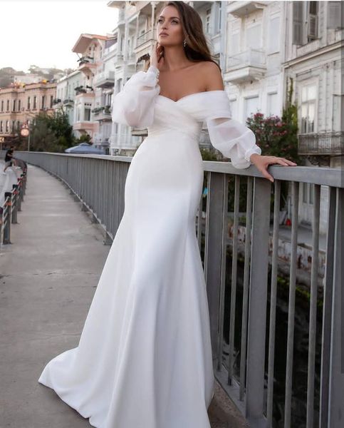 other wedding dresses long dress mermaid low back floor length puff sleeve white satin tulle organza bridal gowns charming robe de mariee
other wedding dresses long dress mermaid low back floor length puff sleeve white satin tulle organza bridal gowns charming robe de mariee