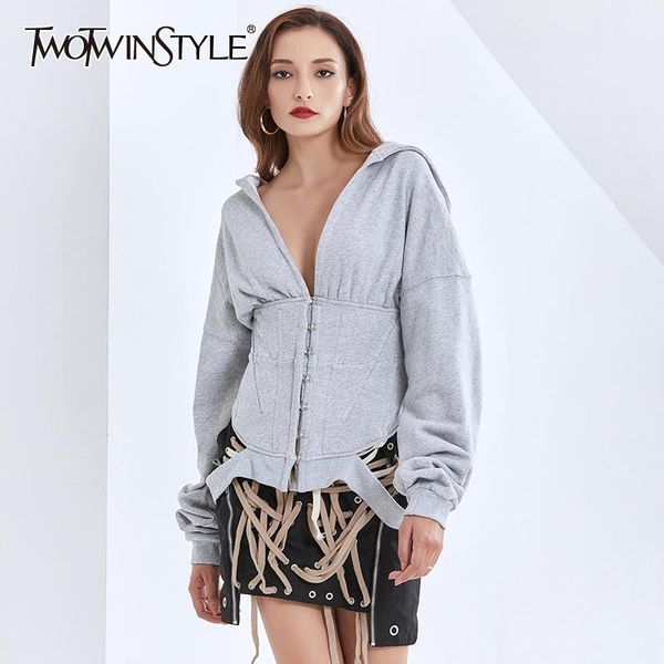 women's hoodies & sweatshirts twotwinstyele casual hollow out sweatshirt for women long sleeve tunic gray plus size female 2021 fall f, Black
women's hoodies & sweatshirts twotwinstyele casual hollow out sweatshirt for women long sleeve tunic gray plus size female 2021 fall f, Black