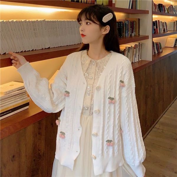 2021 women spring autumn fashion cute sweaters new female knit loose casual ladies v-neck long sleeve cardigan outwear l562tnwr, White;black
2021 women spring autumn fashion cute sweaters new female knit loose casual ladies v-neck long sleeve cardigan outwear l562tnwr, White;black