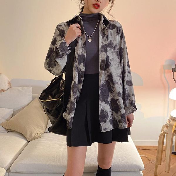 women's blouses & shirts chiffon vintage loose oversize tie dye casual long sleeve fashion turn down collar women female, White
women's blouses & shirts chiffon vintage loose oversize tie dye casual long sleeve fashion turn down collar women female, White