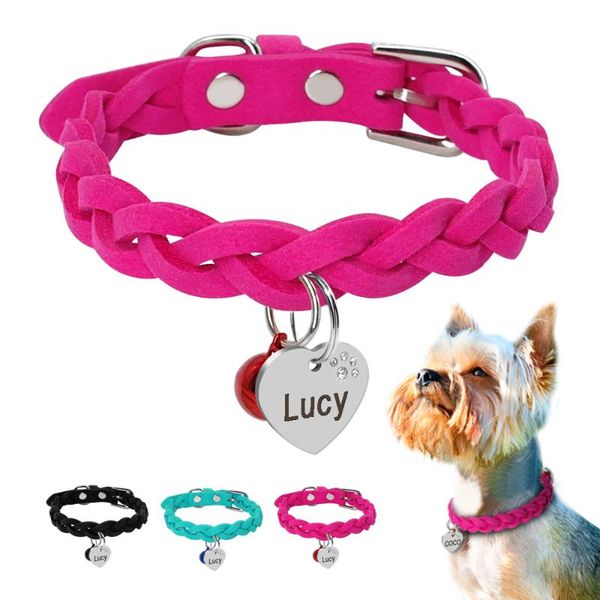 cat collars & leads suede leather personalized dog collar engraving puppy kitten bell braided neck belt with engraved heart id tag
cat collars & leads suede leather personalized dog collar engraving puppy kitten bell braided neck belt with engraved heart id tag