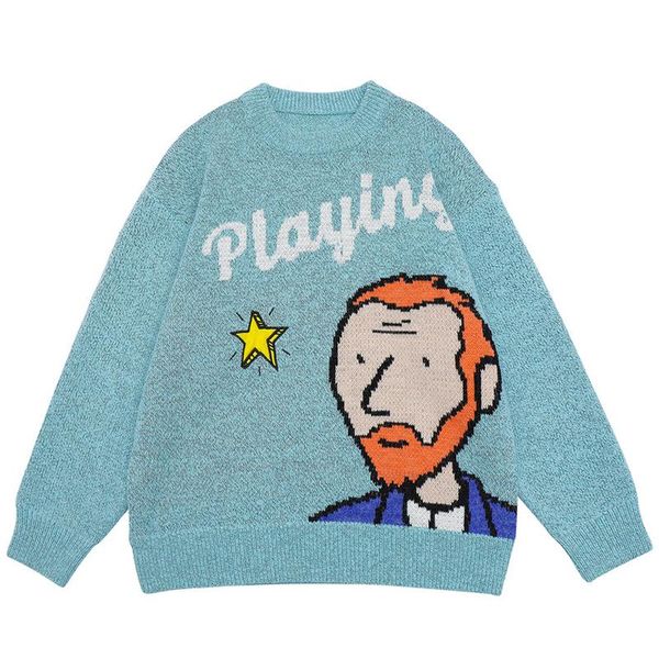 men's sweaters men vintage retro cartoon kint thick winter oversize couple knitwear women harajuku woolen sweater pullover, White;black
men's sweaters men vintage retro cartoon kint thick winter oversize couple knitwear women harajuku woolen sweater pullover, White;black
