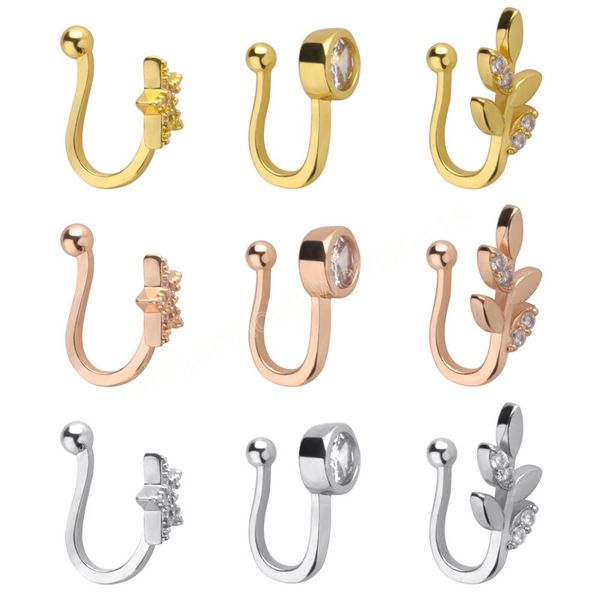 gold plated ear nose cuff ring for non pierced piercing jewelry cz septum hoop earrings women, Silver
gold plated ear nose cuff ring for non pierced piercing jewelry cz septum hoop earrings women, Silver