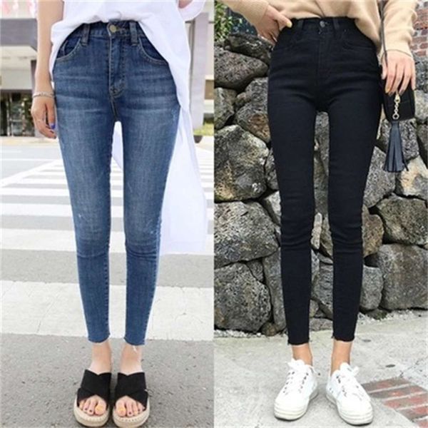 hip hop new south korean skinny jeans women's quarter 2020 autumn waist thin small, versatile show high leg pants k, Blue
hip hop new south korean skinny jeans women's quarter 2020 autumn waist thin small, versatile show high leg pants k, Blue