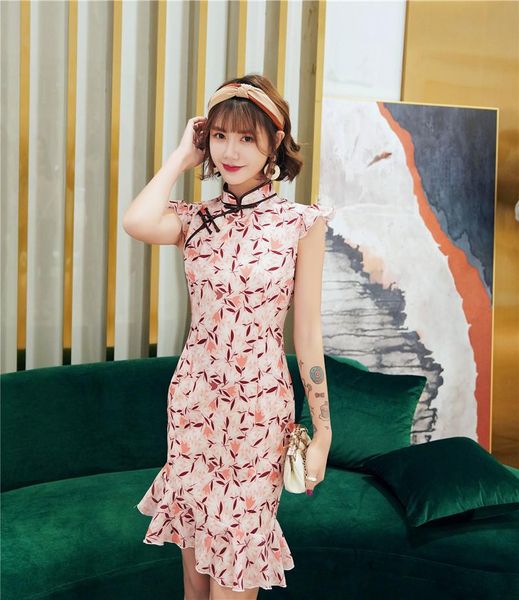 ethnic clothing print flower leaf cheongsam sleeveless qipao short mandarin collar chinese traditional dress gown chiffon vestido, Red
ethnic clothing print flower leaf cheongsam sleeveless qipao short mandarin collar chinese traditional dress gown chiffon vestido, Red