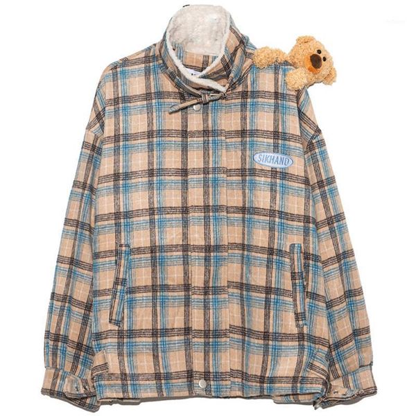 men's jackets men harajuku thick wool liner flocking inside high collar coats oversized v-neck streetwear couple casual, Black;brown
men's jackets men harajuku thick wool liner flocking inside high collar coats oversized v-neck streetwear couple casual, Black;brown