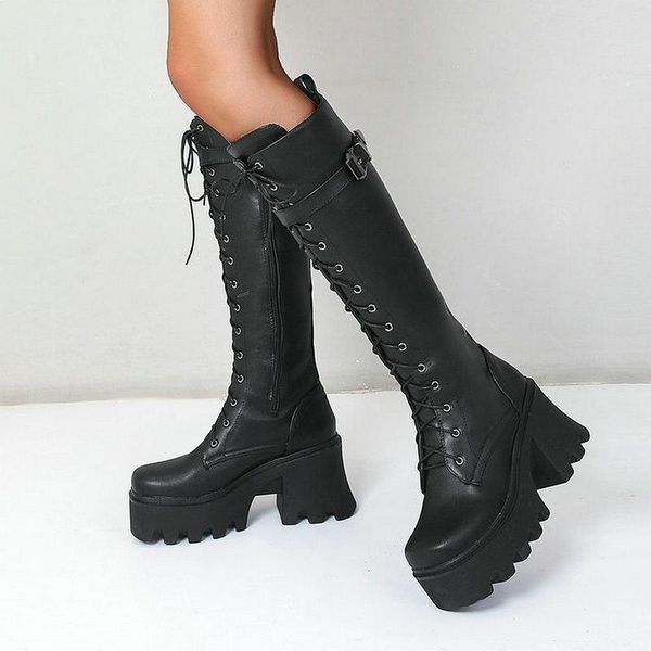 boots spring autumn lacing knee high women fashion black square heel woman pu leather long winter large size 43
boots spring autumn lacing knee high women fashion black square heel woman pu leather long winter large size 43