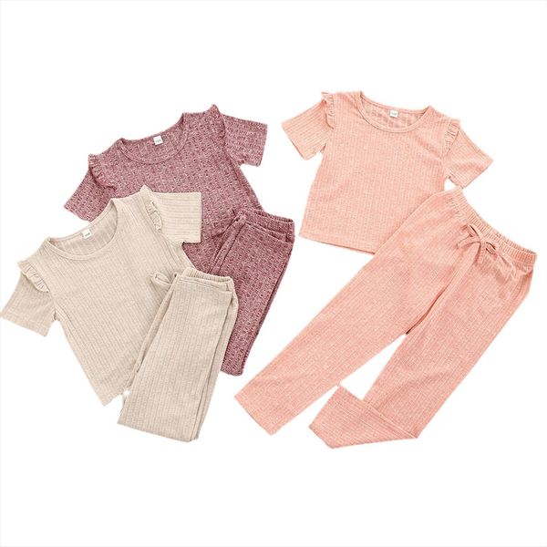 toddler girls 2pcs summer ribbed solid outfits, ruffle short sleeve shirt elastic waist pants set, White
toddler girls 2pcs summer ribbed solid outfits, ruffle short sleeve shirt elastic waist pants set, White