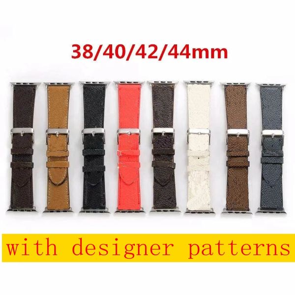 Image of New Design Leather Strap for Apple Watch Band Series 6 5 4 3 2 40mm 44mm 38mm 42mm Bracelet for iWatch Belt B05