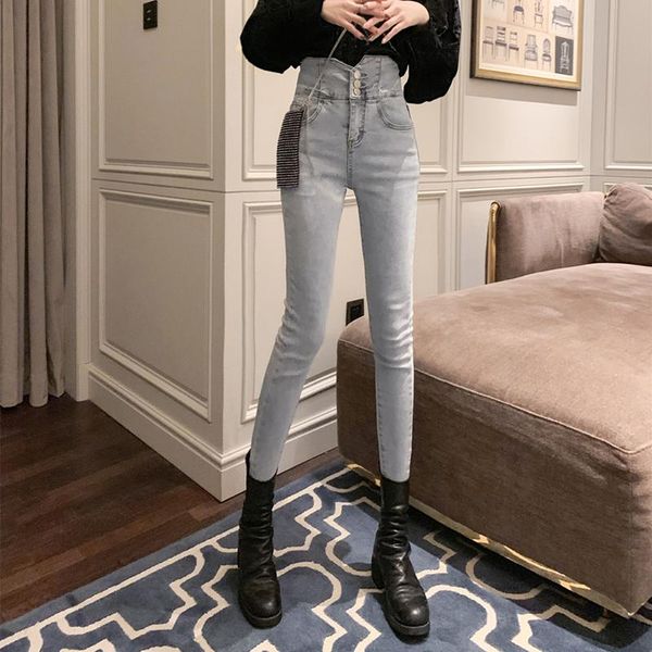 women's jeans front single breasted button solid denim stretch skinny high waist pencil pants fashion women tight bodycon leggins, Blue
women's jeans front single breasted button solid denim stretch skinny high waist pencil pants fashion women tight bodycon leggins, Blue