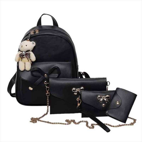 women 4pcs sets backpack female shoulder crossbody bags tote coin pursh hasp money bag ladies bear chain leather
women 4pcs sets backpack female shoulder crossbody bags tote coin pursh hasp money bag ladies bear chain leather