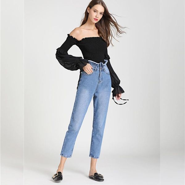 women's jeans 2021 streetwear women high waist pencil denim skinny pants ruffle washed vintage luxy, Blue
women's jeans 2021 streetwear women high waist pencil denim skinny pants ruffle washed vintage luxy, Blue