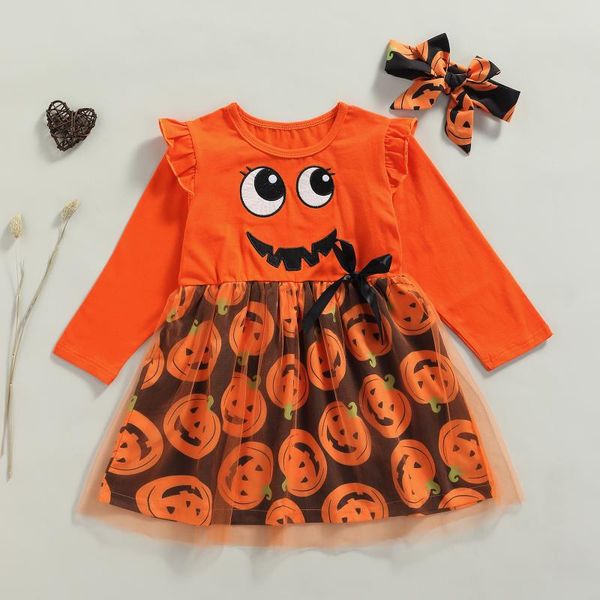 girl's dresses toddler baby girl halloween dress pumpkin print long sleeve ruffle mesh patchwork tulle princess headwear outfits 1-6yea, Red;yellow
girl's dresses toddler baby girl halloween dress pumpkin print long sleeve ruffle mesh patchwork tulle princess headwear outfits 1-6yea, Red;yellow