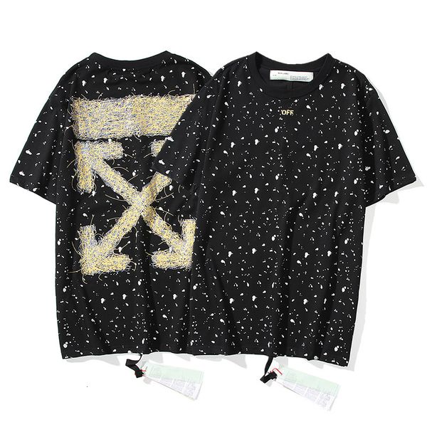 off men's 2021ss casual hip hop golden arrow t-shirt versatile short sleeve, White;black
off men's 2021ss casual hip hop golden arrow t-shirt versatile short sleeve, White;black
