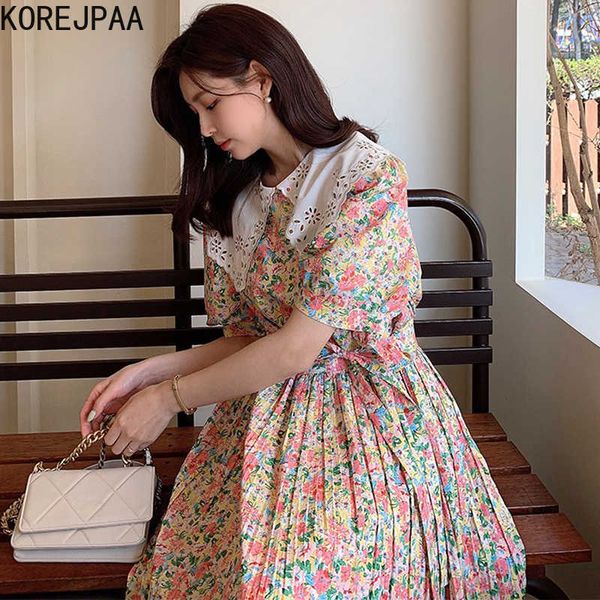 korejpaa women dress summer korean chic age-reducing sweet hollow doll collar lace-up floral puff sleeve pleated vestidos 210526, Black;gray
korejpaa women dress summer korean chic age-reducing sweet hollow doll collar lace-up floral puff sleeve pleated vestidos 210526, Black;gray
