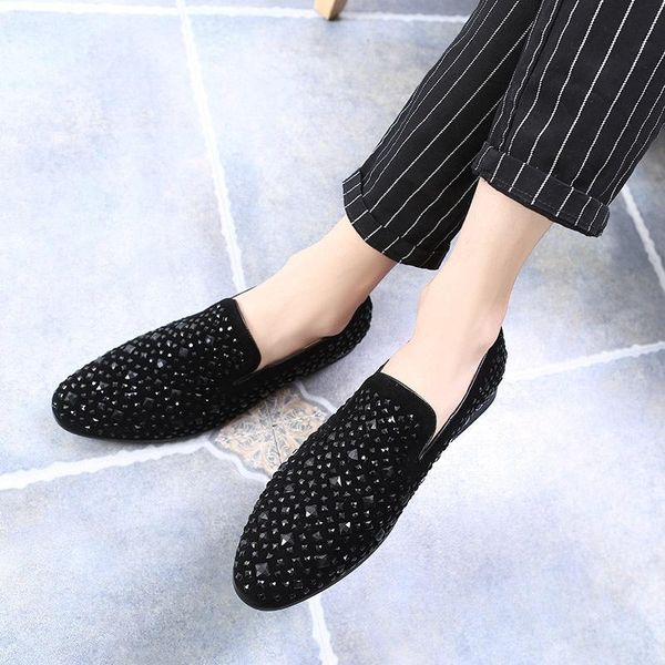 dress shoes m-anxiu fashion rhinestone breathable pointed toe flat leather loafer men bright doug wedding business, Black
dress shoes m-anxiu fashion rhinestone breathable pointed toe flat leather loafer men bright doug wedding business, Black