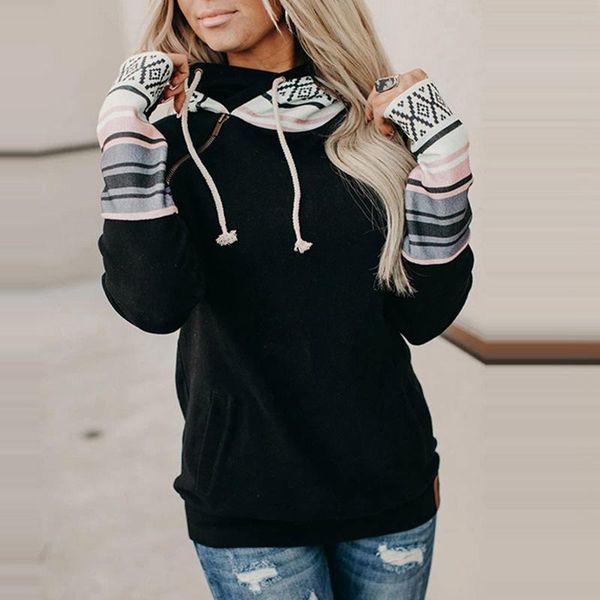 women's hoodies & sweatshirts harajuku tunic sweatshirt vintage patchwork printed oblique zipper hoodie drawstring poleron mujer women, Black
women's hoodies & sweatshirts harajuku tunic sweatshirt vintage patchwork printed oblique zipper hoodie drawstring poleron mujer women, Black